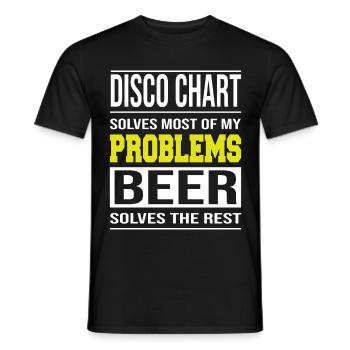 Disco Chart résout les problèmes de conception, Beer le reste - T-shirt homme - noir - Devant - AI Model Male 178 light (178cm)
