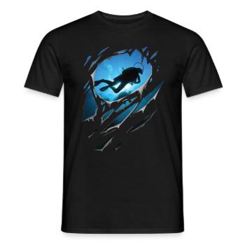 Zerrissen Tauchen Geschenk Risse - Männer T-Shirt - Schwarz - Vorne - AI Model Male 178 light (178cm)