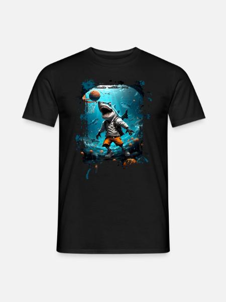 Hai Basketball Basketballer - Männer T-Shirt - Schwarz