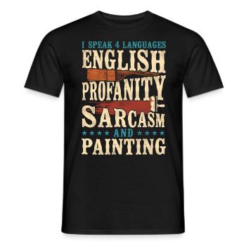 Peintre en bâtiment Décorateur I Speak 4 - T-shirt homme - noir - Devant - AI Model Male 178 light (178cm)