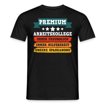 Mitarbeiter PREMIUM Work Colleague Assistenz - Männer T-Shirt - Schwarz - Vorne - AI Model Male 178 light (178cm)