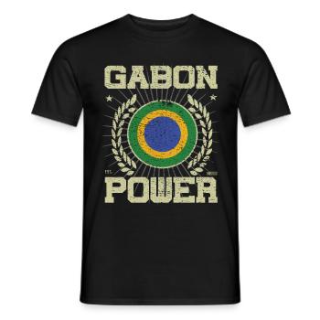 Cooles Gabun, Design - Männer T-Shirt - Schwarz - Vorne - AI Model Male 178 light (178cm)