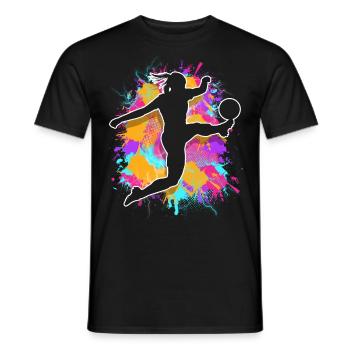 Female Soccer Soccer Women's Soccer - Men's T-Shirt - black - Front - AI Model Male 178 light (178cm)