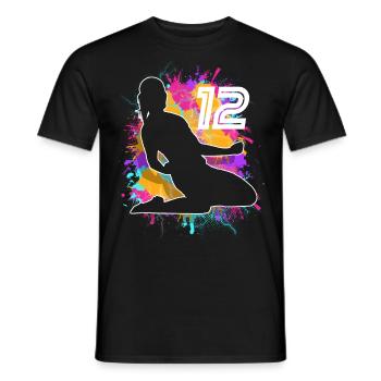Soccer Woman Soccer 12th Birthday - Men's T-Shirt - black - Front - AI Model Male 178 light (178cm)