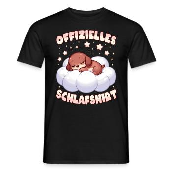 Offizielles Schlafshirt Schlafanzug Dackel Hund - Männer T-Shirt - Schwarz - Vorne - AI Model Male 178 light (178cm)