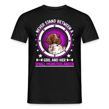 Mädchen und ihr Kleiner Münsterländer - Männer T-Shirt - Schwarz - Vorne - AI Model Male 178 light (178cm)