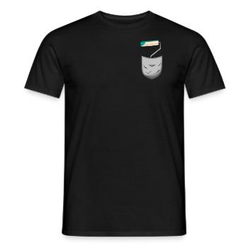 Poche de décorateur de peintre en bâtiment - T-shirt homme - noir - Devant - AI Model Male 178 light (178cm)