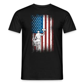 Peintre en bâtiment Décorateur Américain - T-shirt homme - noir - Devant - AI Model Male 178 light (178cm)