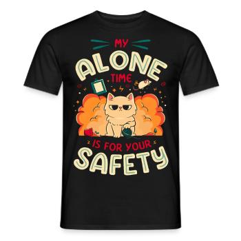 23F 0166 bk - Men's T-Shirt - black - Front - AI Model Male 178 light (178cm)