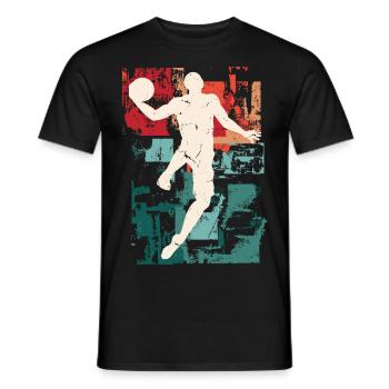 Basket-ball Basket-ball joueur Fan Vintage rétro - T-shirt homme - noir - Devant - AI Model Male 178 light (178cm)