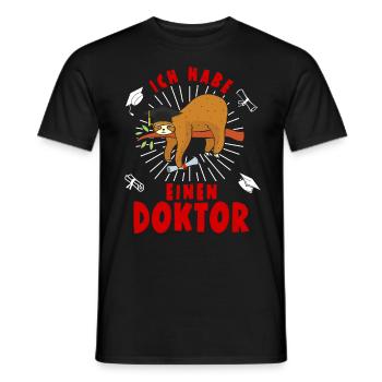Doktorarbeit Ich Habe einen Doktor Abschluss - Männer T-Shirt - Schwarz - Vorne - AI Model Male 178 light (178cm)