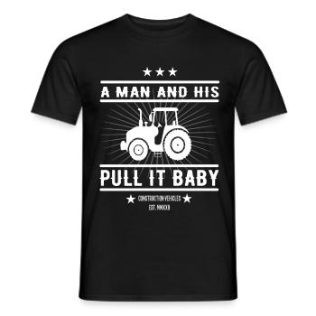 Drôle de conception de tracteur : Tirez dessus, bébé ! - T-shirt homme - noir - Devant - AI Model Male 178 light (178cm)