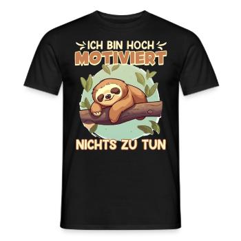 Faule Mitarbeiter Bin Hoch Motiviert Nichts zu Tun - Männer T-Shirt - Schwarz - Vorne - AI Model Male 178 light (178cm)