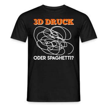 3D printing or spaghetti? 3D Printing Errors - Men's T-Shirt - black - Front - AI Model Male 178 light (178cm)