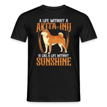 Akita Inu La vie japonaise sans Akita Inu - T-shirt homme - noir - Devant - AI Model Male 178 light (178cm)