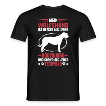 Irischer Wolfshund ist besser Windhund - Männer T-Shirt - Schwarz - Vorne - AI Model Male 178 light (178cm)