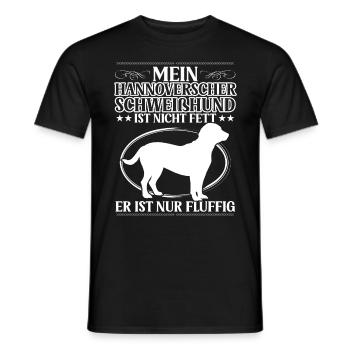 Hannoverscher Schweißhund ist nur fluffig - Männer T-Shirt - Schwarz - Vorne - AI Model Male 178 light (178cm)