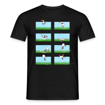 Landender Cartoon Albatros - Männer T-Shirt - Schwarz - Vorne - AI Model Male 178 light (178cm)