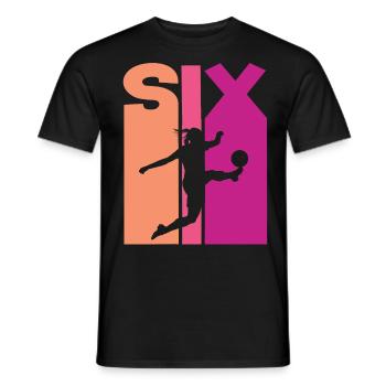 6e anniversaire Soccer féminin Joueur de football Football - T-shirt homme - noir - Devant - AI Model Male 178 light (178cm)