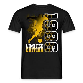 1986 Year of birth Birthday Football - Men's T-Shirt - black - Front - AI Model Male 178 light (178cm)