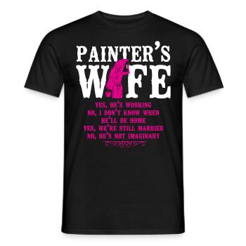 Femme peintre décoratrice en bâtiment - T-shirt homme - noir - Devant - AI Model Male 178 light (178cm)