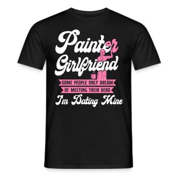 Petite amie peintre décoratrice en bâtiment - T-shirt homme - noir - Devant - AI Model Male 178 light (178cm)