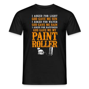 Peintre en bâtiment décorateur à qui j'ai demandé - T-shirt homme - noir - Devant - AI Model Male 178 light (178cm)