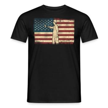 Peintre en bâtiment Décorateur Américain - T-shirt homme - noir - Devant - AI Model Male 178 light (178cm)