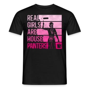 House Painter Decorator Real Girls - Men's T-Shirt - black - Front - AI Model Male 178 light (178cm)