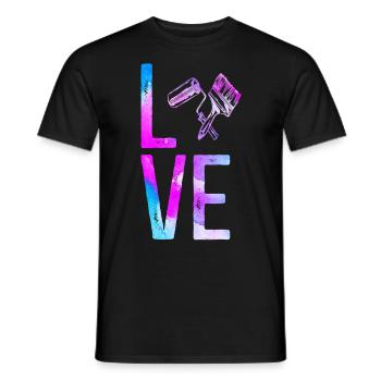 Peintre en bâtiment Décorateur Aquarelle - T-shirt homme - noir - Devant - AI Model Male 178 light (178cm)