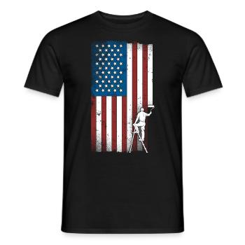 Peintre en bâtiment Décorateur Américain - T-shirt homme - noir - Devant - AI Model Male 178 light (178cm)