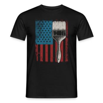 Peintre en bâtiment Décorateur Américain - T-shirt homme - noir - Devant - AI Model Male 178 light (178cm)