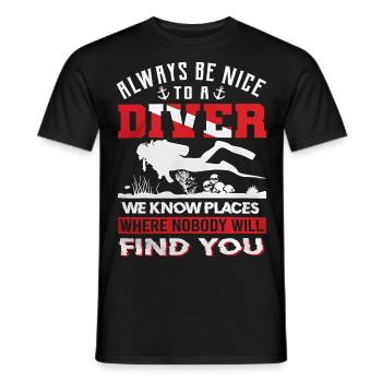23F 0295 bk - Men's T-Shirt - black - Front - AI Model Male 178 light (178cm)