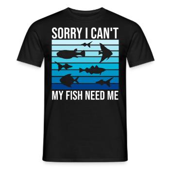 Drôle d’amateur d’aquarium disant citation du propriétaire de l’aquarium - T-shirt homme - noir - Devant - AI Model Male 178 light (178cm)