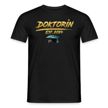 Doctorate Est. 2024 Doctoral degree passed - Men's T-Shirt - black - Front - AI Model Male 178 light (178cm)