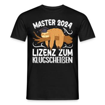 Master 2024 Licence pour Smartass Sloth - T-shirt homme - noir - Devant - AI Model Male 178 light (178cm)