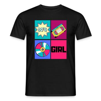 90s Girl 1990s Fashion 90 Theme Party Nineties - Men's T-Shirt - black - Front - AI Model Male 178 light (178cm)