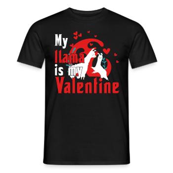 Le lama est mon Valentin - T-shirt homme - noir - Devant - AI Model Male 178 light (178cm)