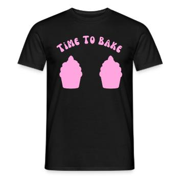 "Time To Bake" Funny Cupcakes Baker Dessert - Men's T-Shirt - black - Front - AI Model Male 178 light (178cm)