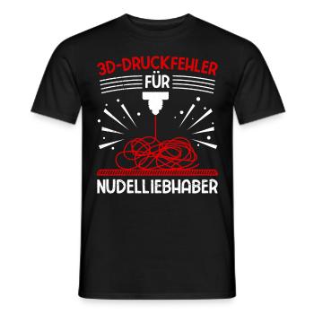 Erreurs d’impression 3D pour les amateurs de nouilles Impression 3D - T-shirt homme - noir - Devant - AI Model Male 178 light (178cm)