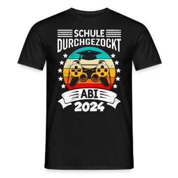 Abitur 2024 Abi School gamblede gennem gymnasiet - Mænd T-shirt - sort - Foran - AI Model Male 178 light (178cm)