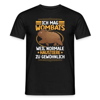 Wombat Beuteltier Ich mag Wombat - Männer T-Shirt - Schwarz - Vorne - AI Model Male 178 light (178cm)