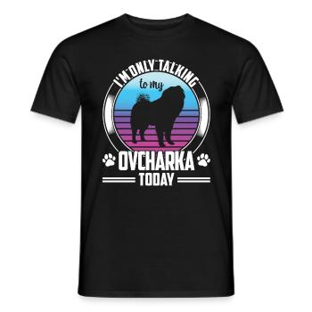 Ovcharka speech only with Caucasian Ovcharka - Men's T-Shirt - black - Front - AI Model Male 178 light (178cm)