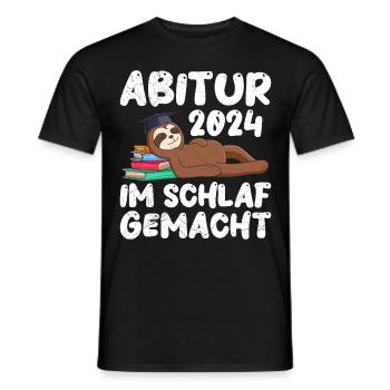 Abi 2024 remise des diplômes du lycée dans le sommeil amcht paresseux drôle - T-shirt homme - noir - Devant - AI Model Male 178 light (178cm)