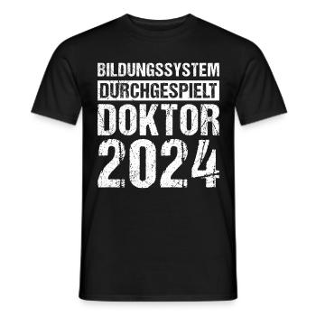 Le système éducatif Doctor 2024 joué jusqu’au bout - T-shirt homme - noir - Devant - AI Model Male 178 light (178cm)