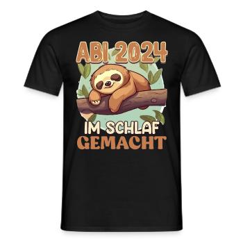 Abi 2024 Made in Sleep Diplômé du lycée drôle - T-shirt homme - noir - Devant - AI Model Male 178 light (178cm)