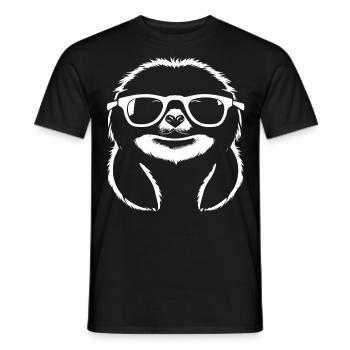 Sloths Anime Sloth Manga Sloth Sunglasses - Men's T-Shirt - black - Front - AI Model Male 178 light (178cm)