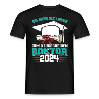 Docteur 2024 Avoir la licence de smartass - T-shirt homme - noir - Devant - AI Model Male 178 light (178cm)