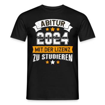 Abitur 2024 Abi Avec le permis d’étudier - T-shirt homme - noir - Devant - AI Model Male 178 light (178cm)
