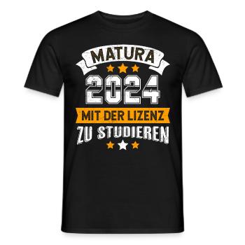 Matura 2024 Avec le permis d’étudier - T-shirt homme - noir - Devant - AI Model Male 178 light (178cm)